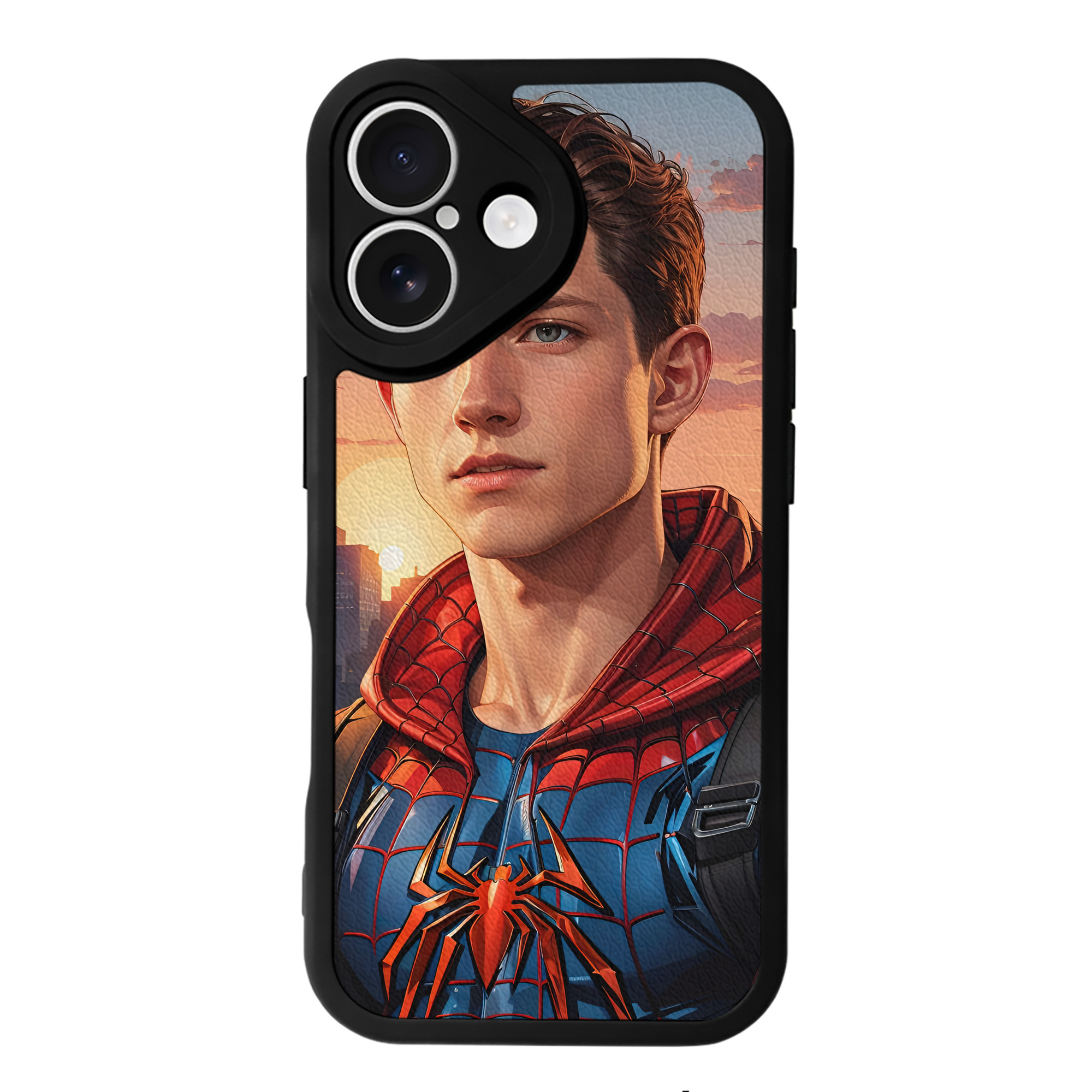 （画像用） Spider Man スパイダーマン 【iPhone 16シリーズ対応】シリコンスマホケース（レザー調） 材質：シリコン